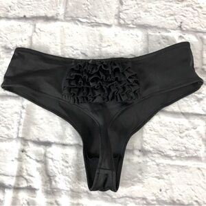 Rare Tux Ruffle Thong‎ Victoria’s Secret Black